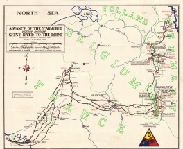 Trek of the 5th Armored from the Seine River to the Rhine River